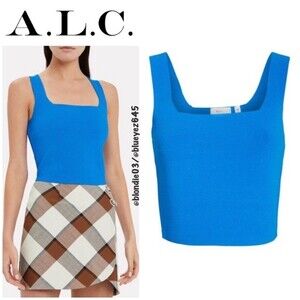 A.L.C. “Victoria” square neck top in azure L